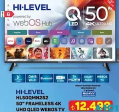 Hİ-LEVEL HL50QMN252 50 İNÇ FRAMELESS 4K UHD QLED WEBOS TV AKILLI TELEVİZYON